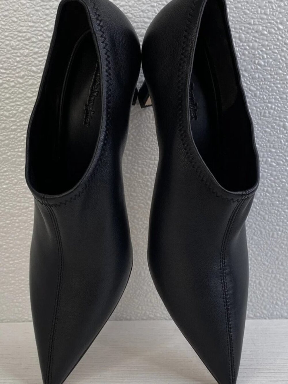 NEW Favorite Daughter Stoj Kitten Heel Ankle Booties Women's Black Leather 6.5